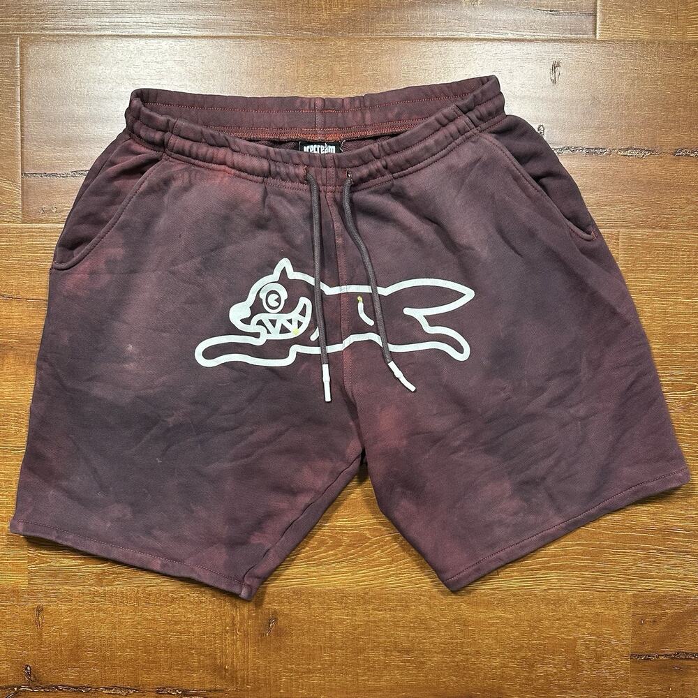 Ice Cream BBC Sweat Shorts Mens M Burgundy Running Dog Pharrell Williams Nigo